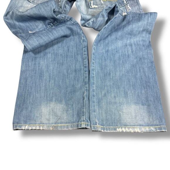 RARE Jack & Jones Forza Broken Green Jeans Sz 33 Baggy Vintage Y2K Carpenter - Picture 9 of 11